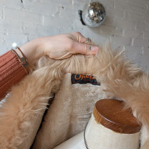 Vintage Orange Suede Penny Lane Jacket Leather Trench Coat Faux Fur Coat Large - Picture 10 of 11